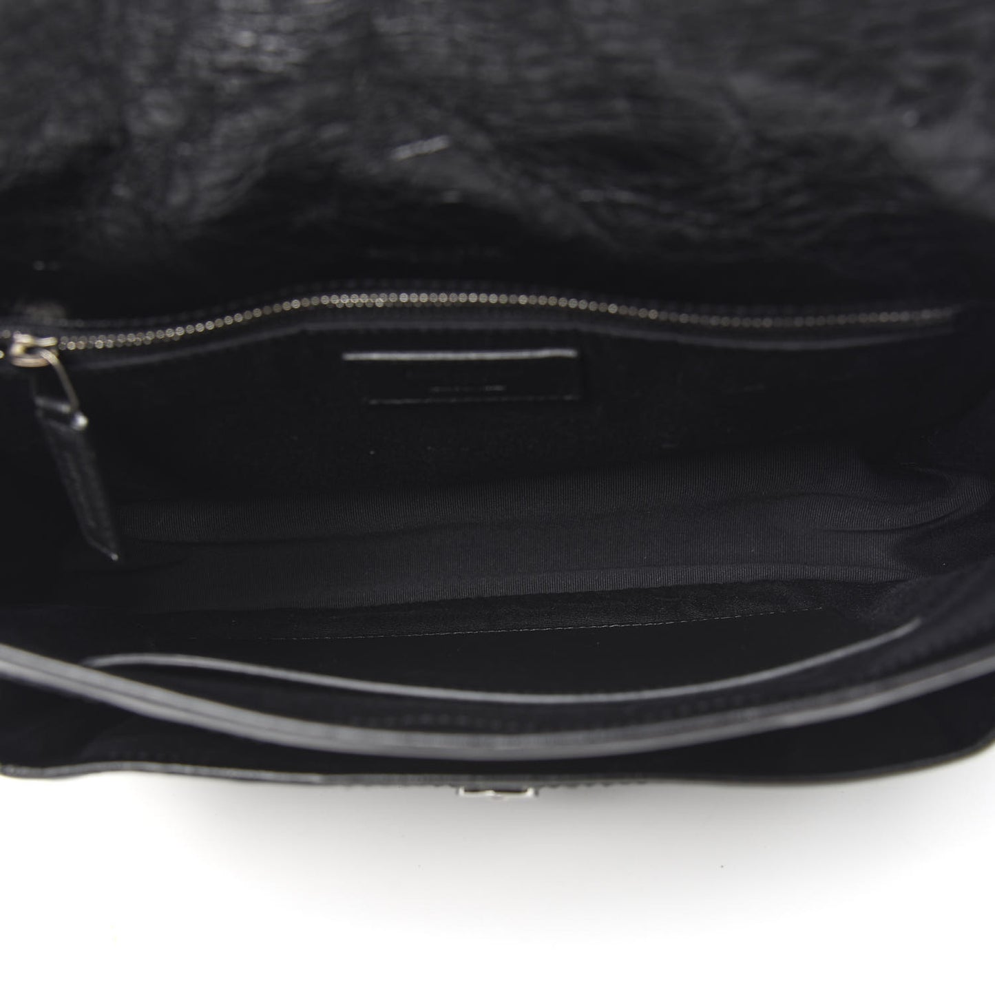 Crinkled Calfskin Matelasse Monogram Medium Niki Chain Satchel Black