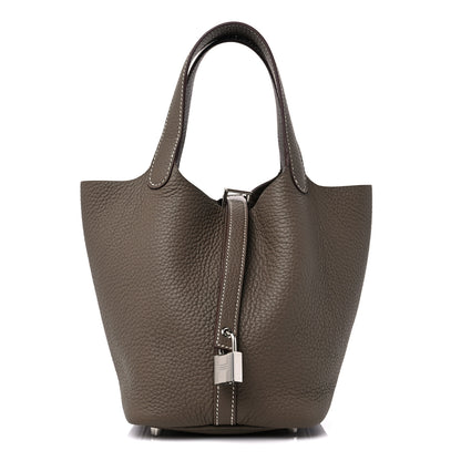 Hermes Taurillon Clemence Picotin Lock 18 PM Etoupe 1 of 10