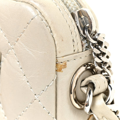 Chanel Aged Calfskin Quilted Cotton Club Pochette White 11 of 15