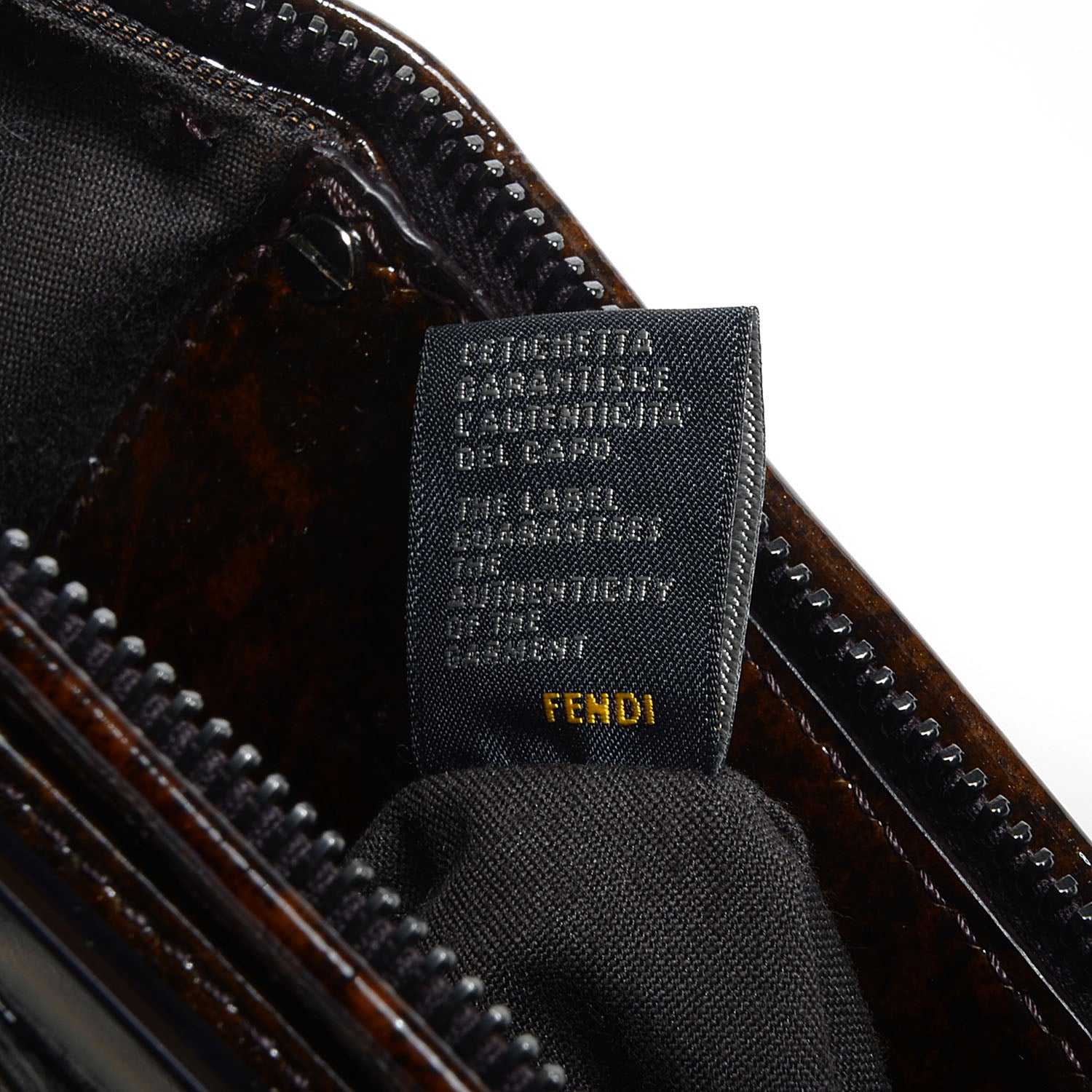 Fendi Zucca Spalmati Patent To You Convertible Clutch Tobacco 9 of 9