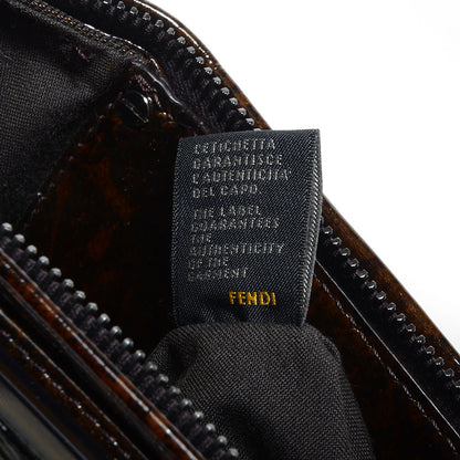 Fendi Zucca Spalmati Patent To You Convertible Clutch Tobacco 9 of 9