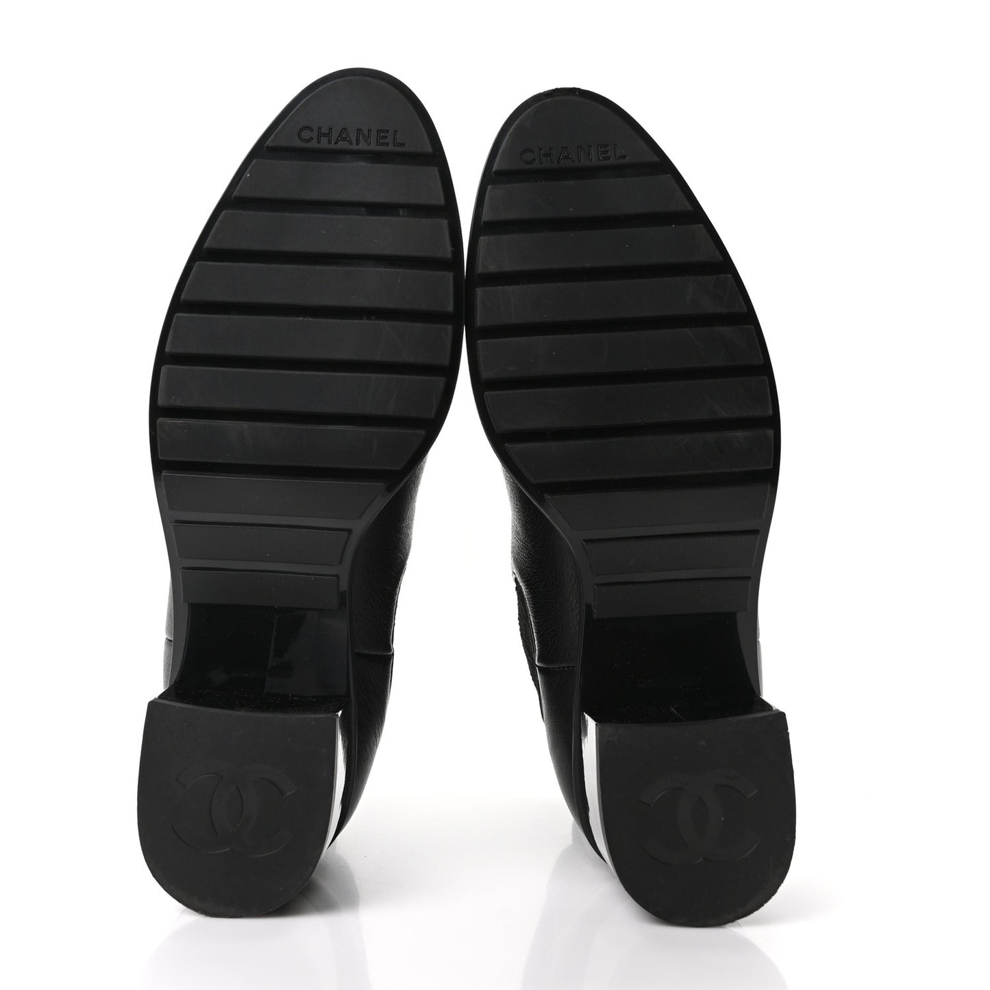 Calfskin Patent Cap Toe CC Short Boots 40 Black