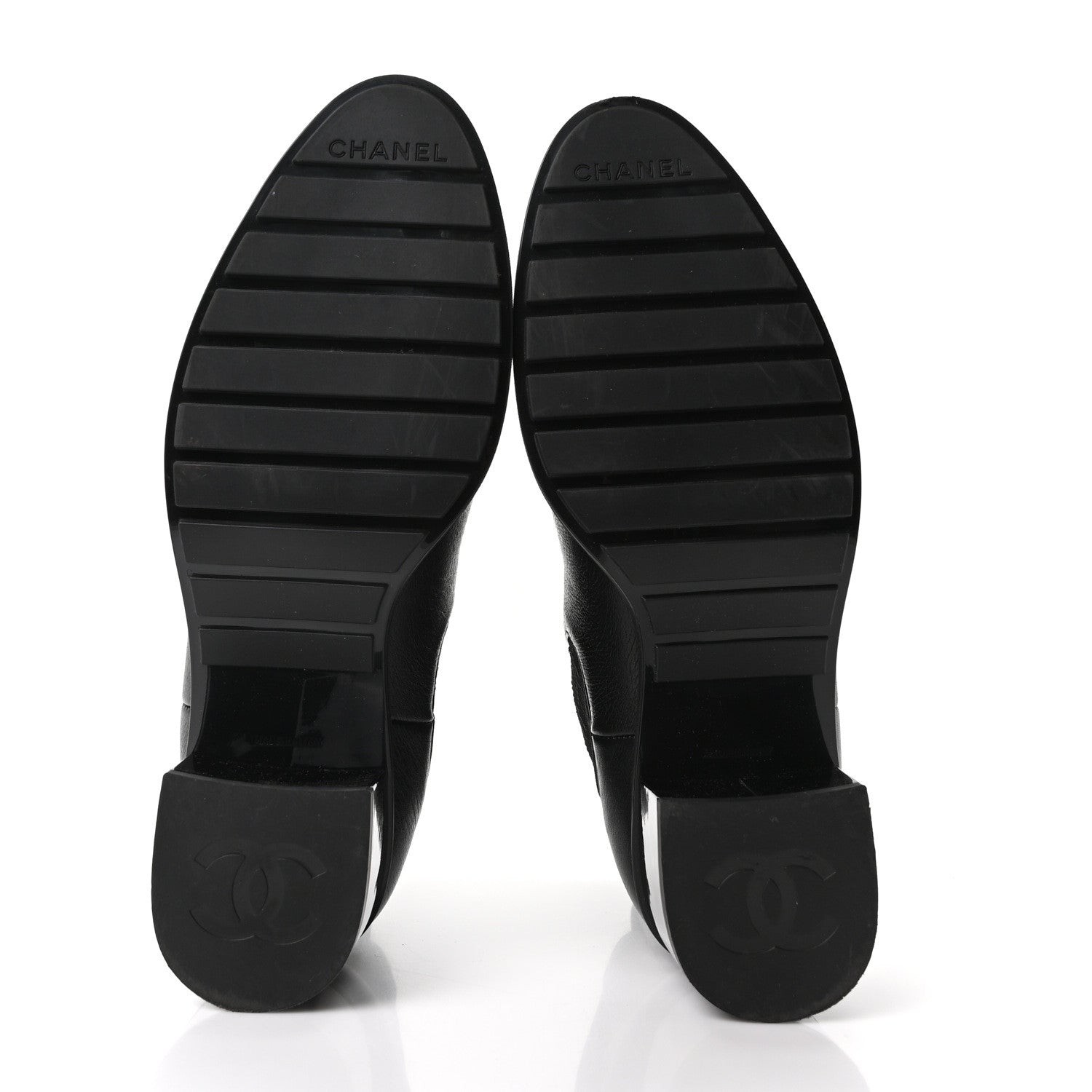 Chanel Calfskin Patent Cap Toe CC Short Boots 40 Black 6 of 9