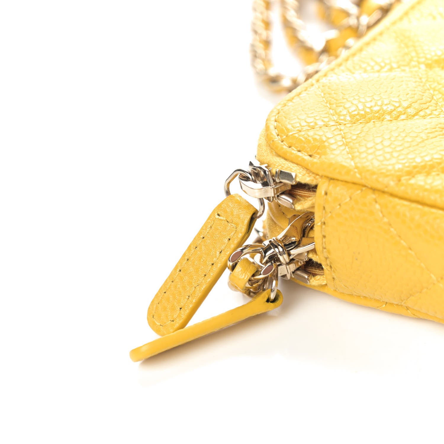 Chanel Caviar Quilted Small Clutch With Chain Yellow 7 of 7