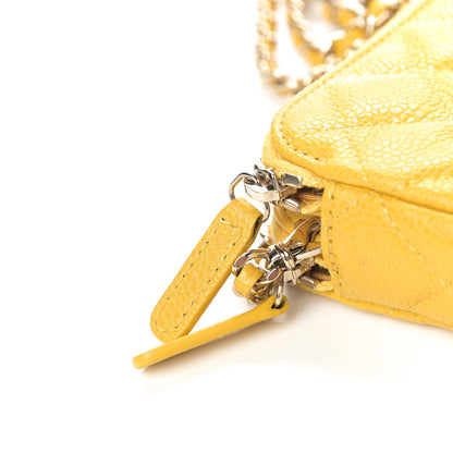 Chanel Caviar Quilted Small Clutch With Chain Yellow 7 of 7