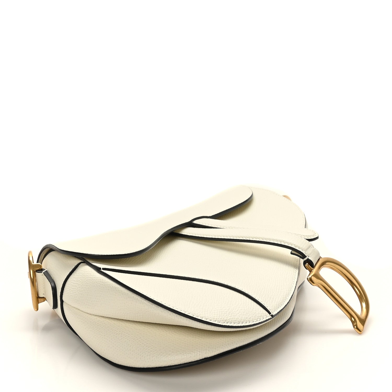 Christian Dior Grained Calfskin Saddle Bag White 4 of 8