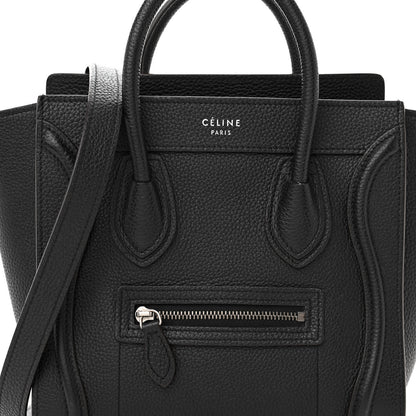 Celine Drummed Calfskin Nano Luggage Black 8 of 13