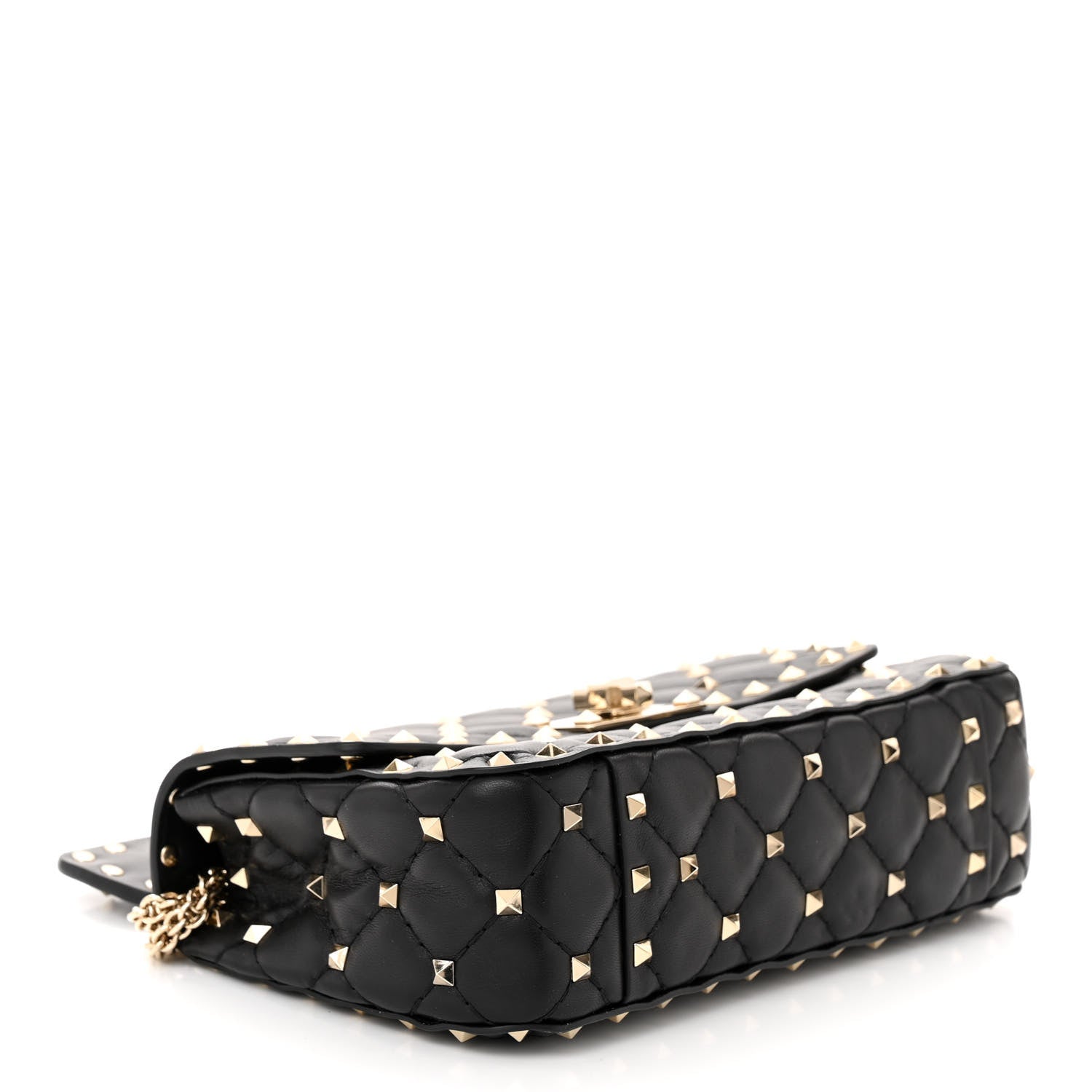 Valentino Garavani Lambskin Small Rockstud Spike Shoulder Bag Black 4 of 9