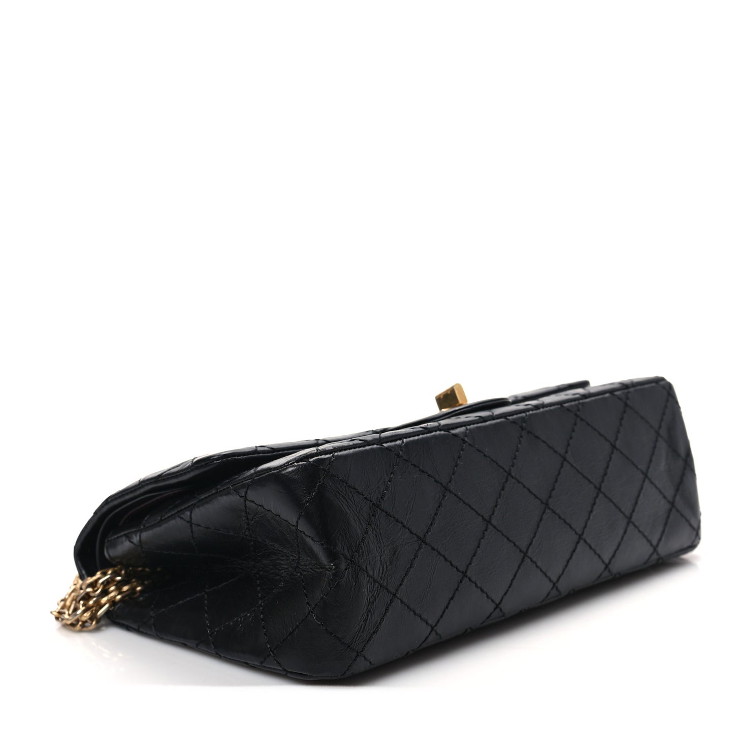 Aged Calfskin Quilted 2.55 Reissue 225 Flap Black