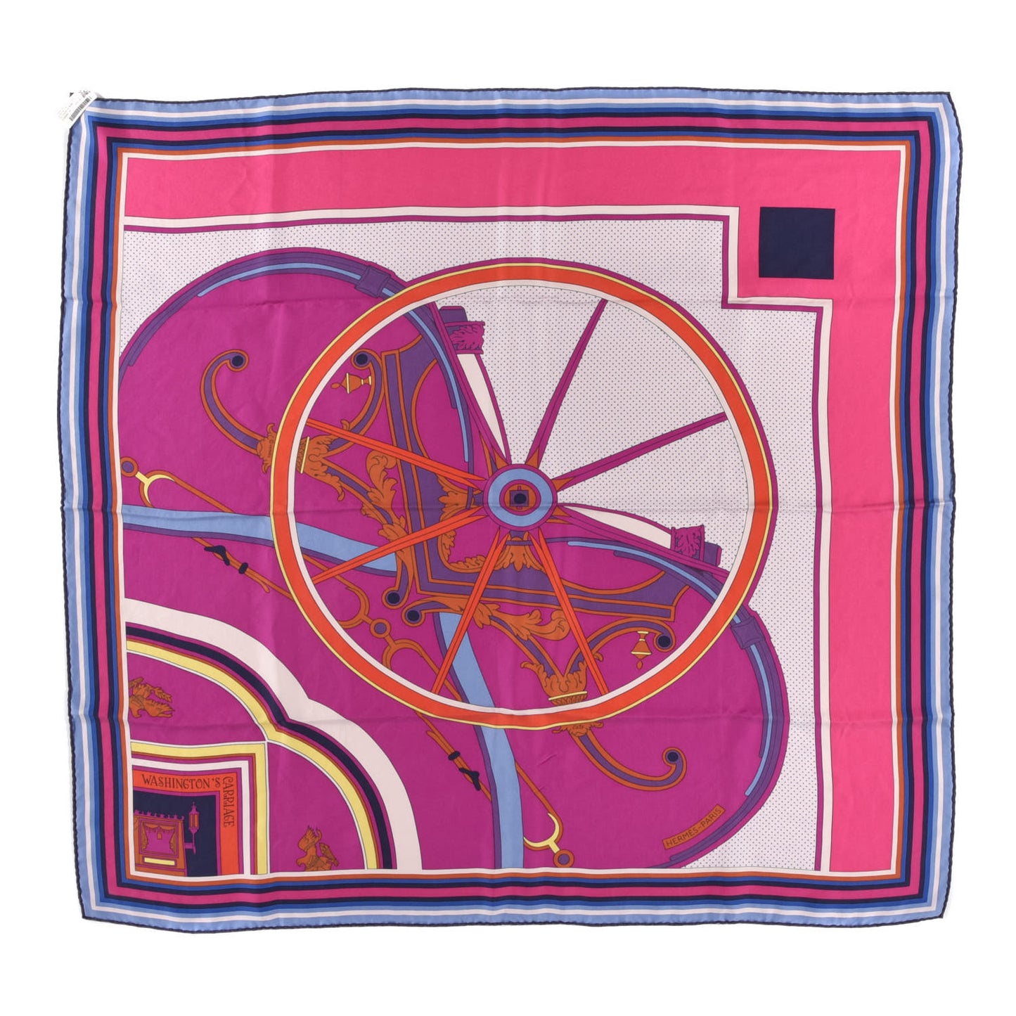 Silk Washingtons Carriage Scarf 90 Fuchsia Rose Vif