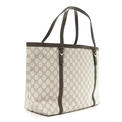 Gucci GG Supreme Monogram Calfskin Medium Nice Tote New Mystic White Beige Brown 3 of 10