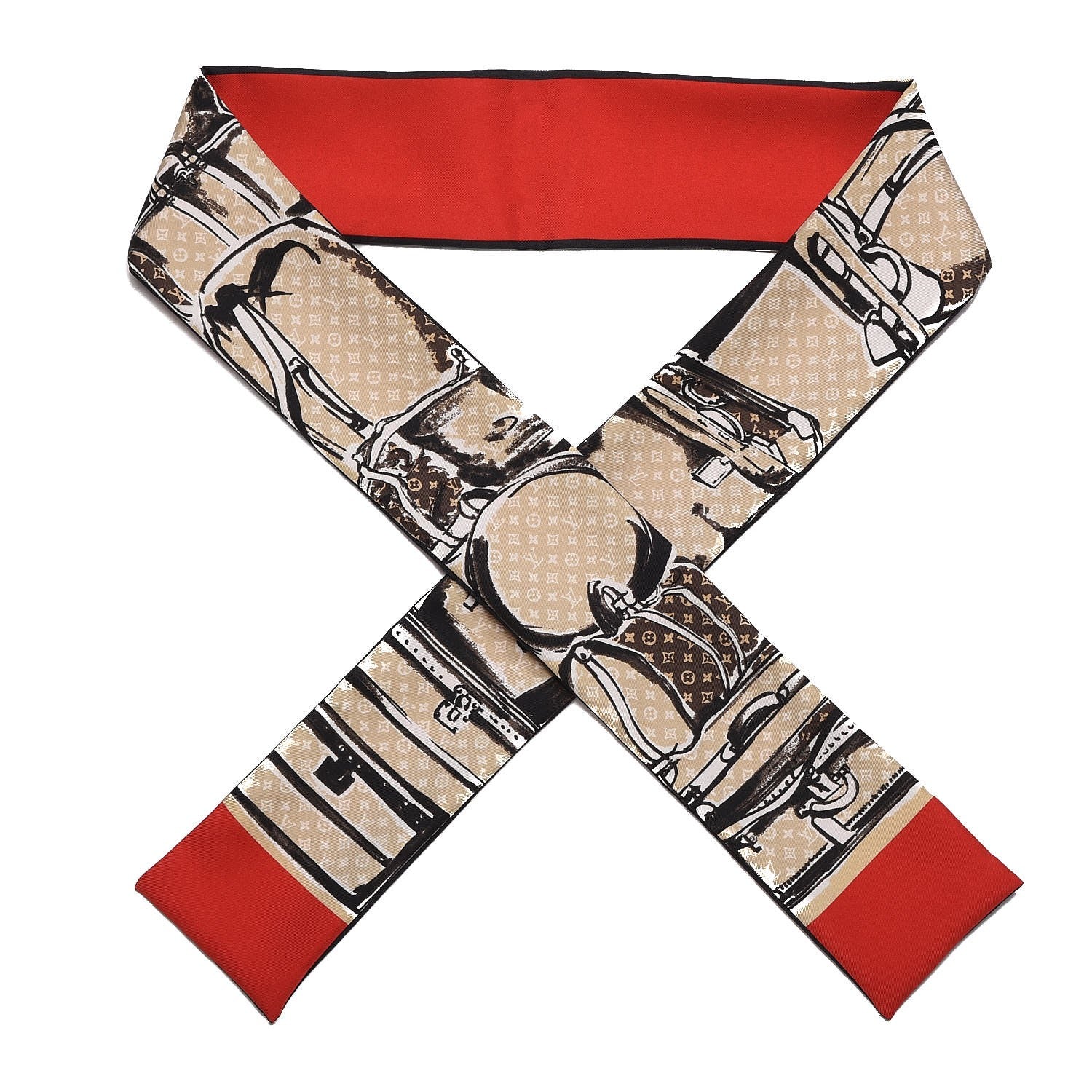 Louis Vuitton Silk Monogram Trunks Bandeau Brown 1 of 5