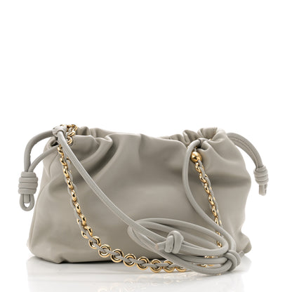Loewe Mellow Nappa Donut Chain Medium Flamenco Knot Clutch Shell Grey 3 of 10