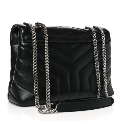Saint Laurent Calfskin Y Quilted Monogram Small Loulou Chain Satchel Black 3 of 10
