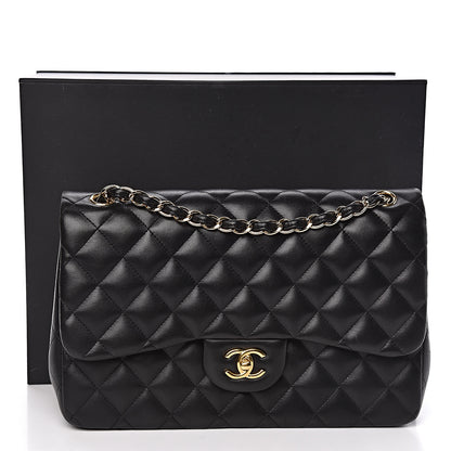 Chanel Lambskin Quilted Jumbo Double Flap Black 12 of 12