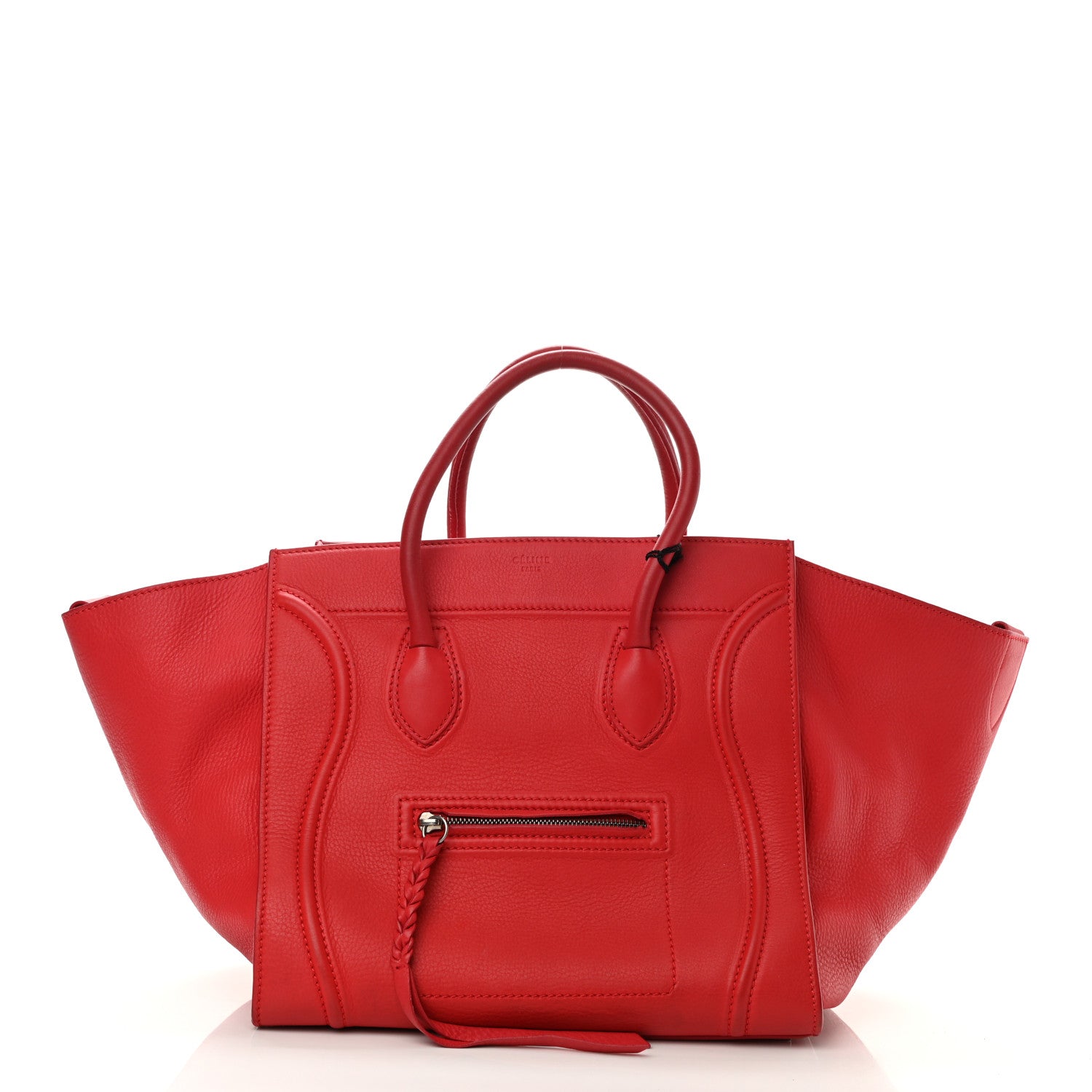 Celine Supple Calfskin Medium Phantom Luggage Coquelicot 1 of 12