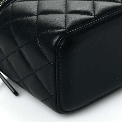 Chanel Lambskin Quilted Small Pearl Crush Vanity Case With Chain Black 9 of 11