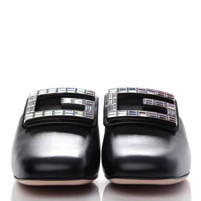 Gucci Malaga Kid Crystal Square G Madelyn Mules 35.5 Black 2 of 11