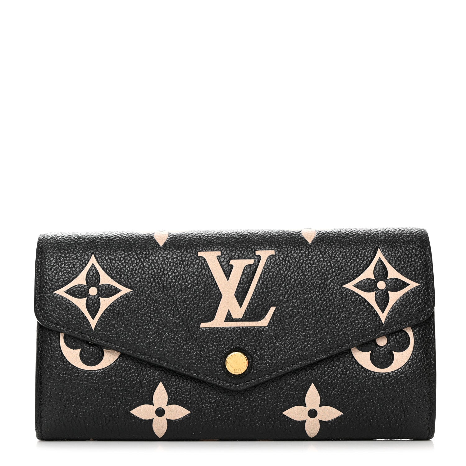 Louis Vuitton Monogram Empreinte Giant Sarah Wallet Black Beige 1 of 7