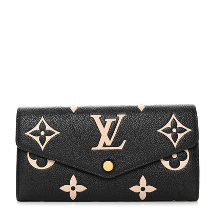 Louis Vuitton Monogram Empreinte Giant Sarah Wallet Black Beige 1 of 7