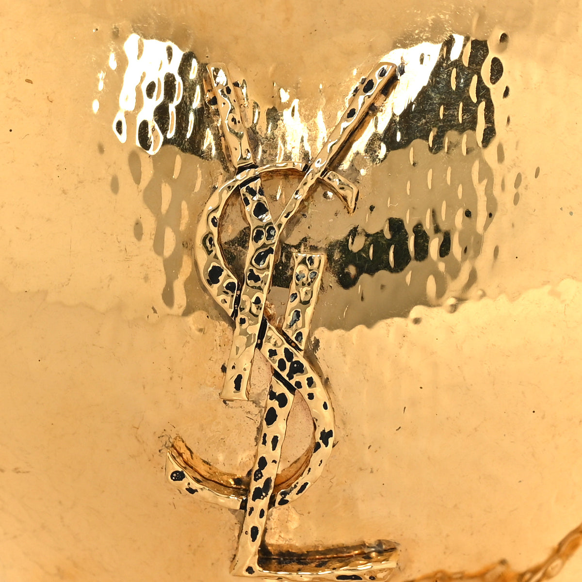 Saint Laurent Metal Metallic Minaudiere Mini Heart Clutch Gold 6 of 6