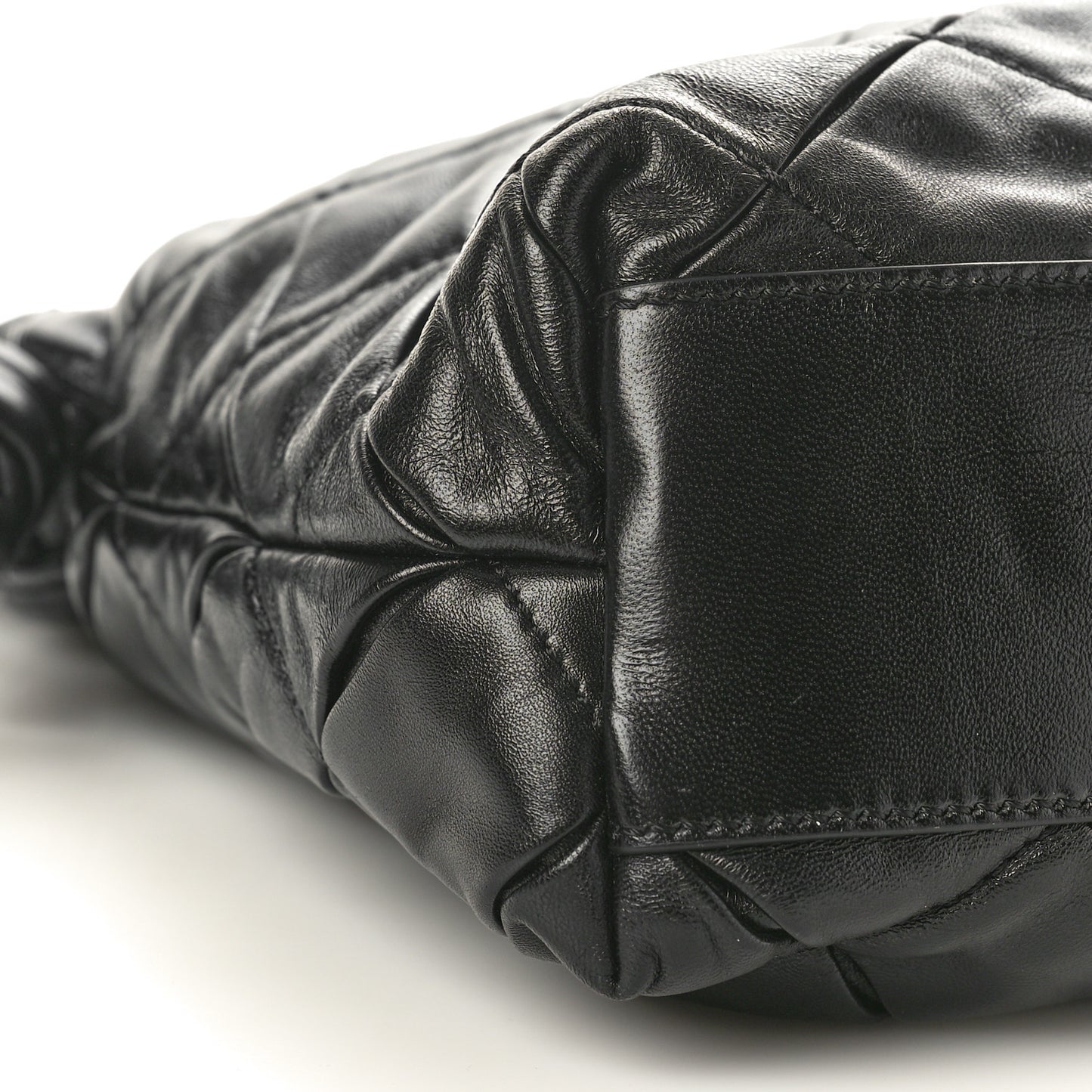 Nappa Pleated Small Flamenco Knot Bag Black