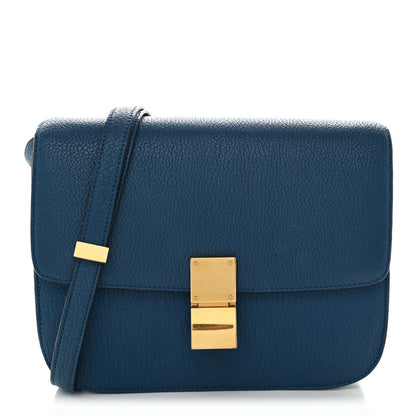 Celine Goatskin Medium Classic Box Flap Bag Deepsea 1 of 11