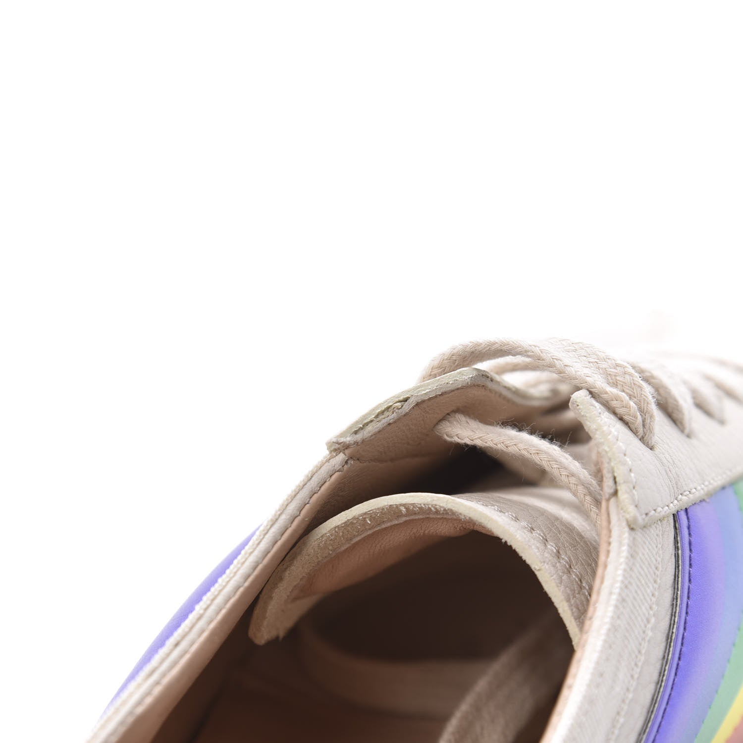 Gucci Calfskin Crystal Rainbow Womens Falacer Sneakers 36 White 10 of 11