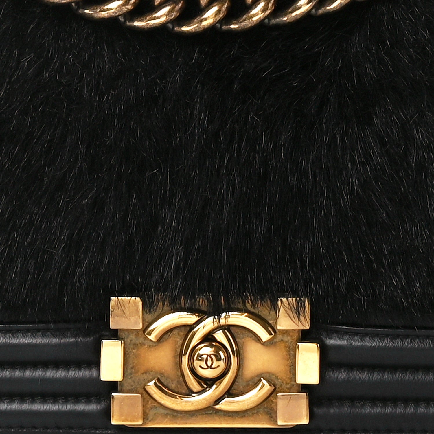 Chanel Goat Hair Medium Celtic Boy Flap Black 8 of 11