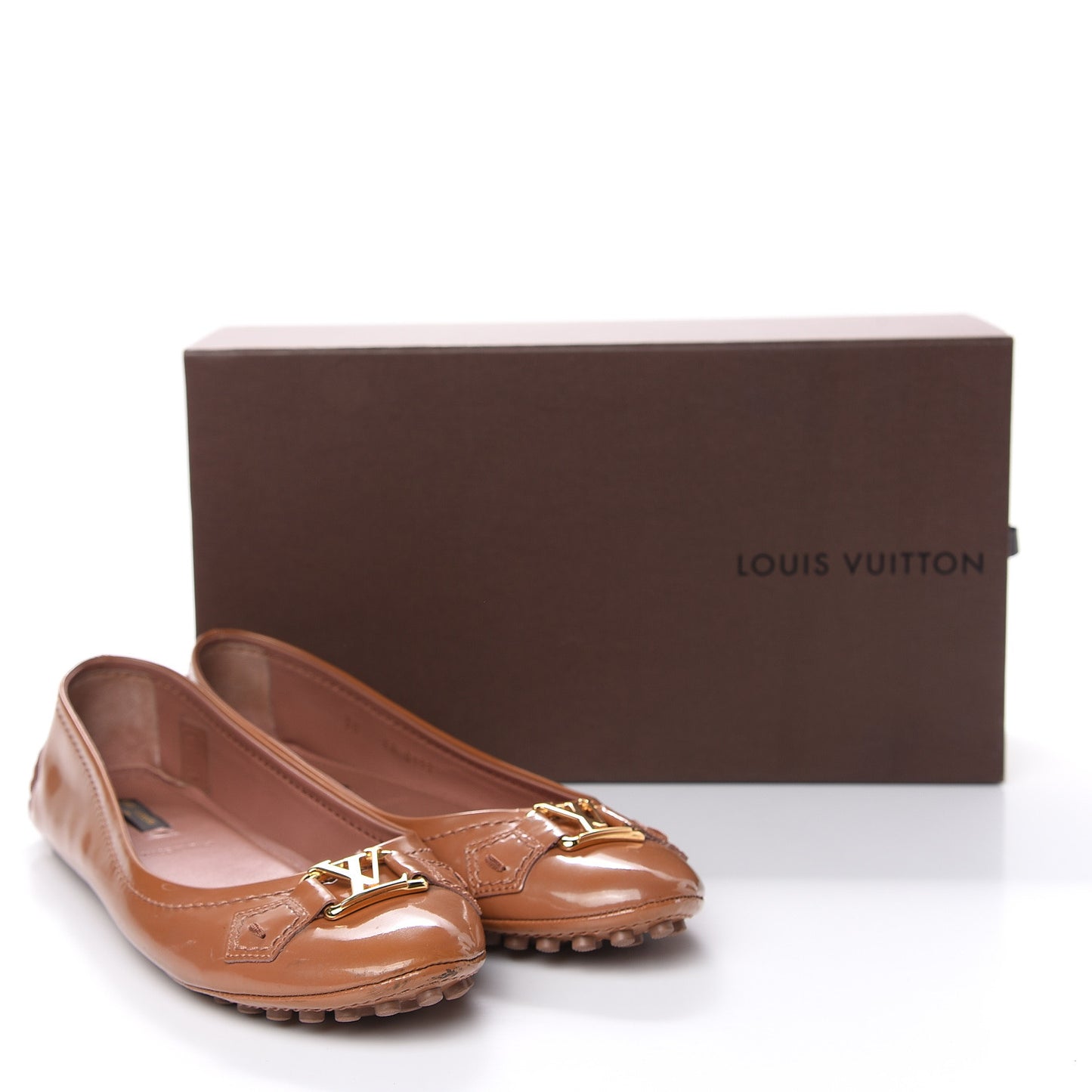 Patent Calfskin Oxford Ballerina Flats 38 Rose Velours