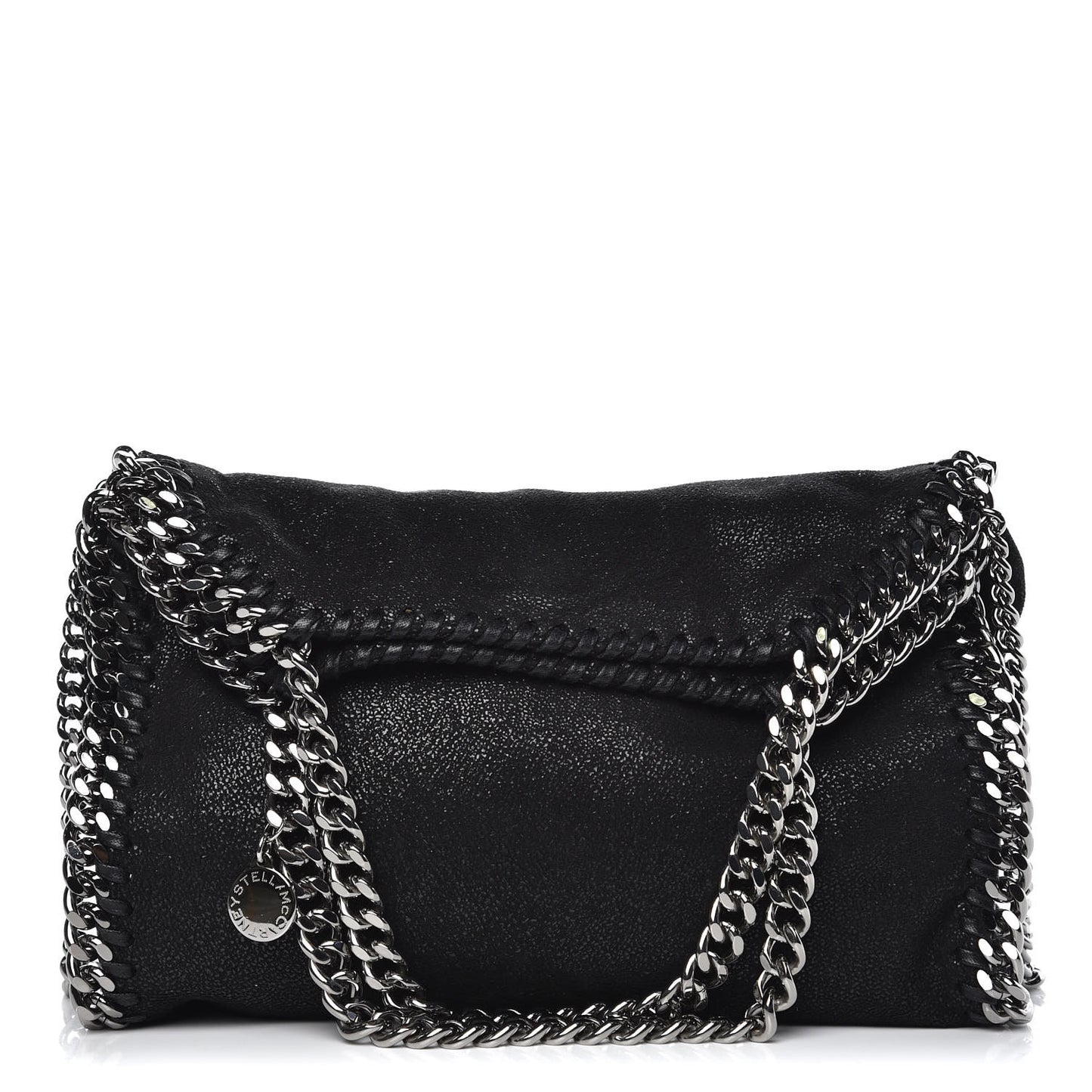 Shaggy Deer Mini Falabella Fold Over Tote Black