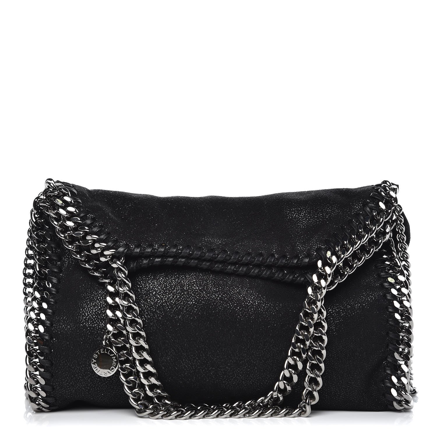 Stella McCartney Shaggy Deer Mini Falabella Fold Over Tote Black 1 of 9