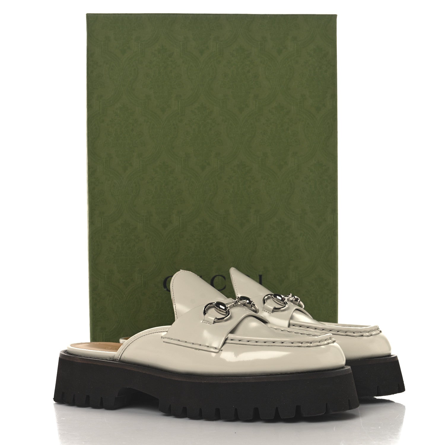 Gucci Cordovan Lux Horsebit Platform Mules 39.5 Mystic White 12 of 12