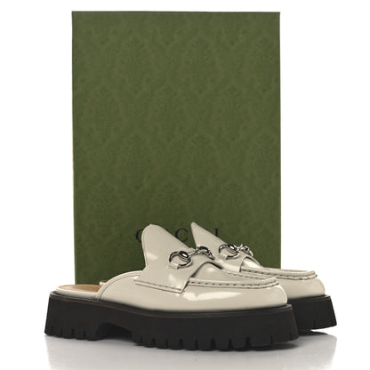 Gucci Cordovan Lux Horsebit Platform Mules 39.5 Mystic White 12 of 12
