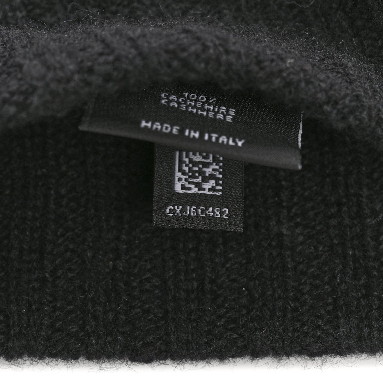 Chanel Cashmere CC Beanie Hat Black 6 of 6