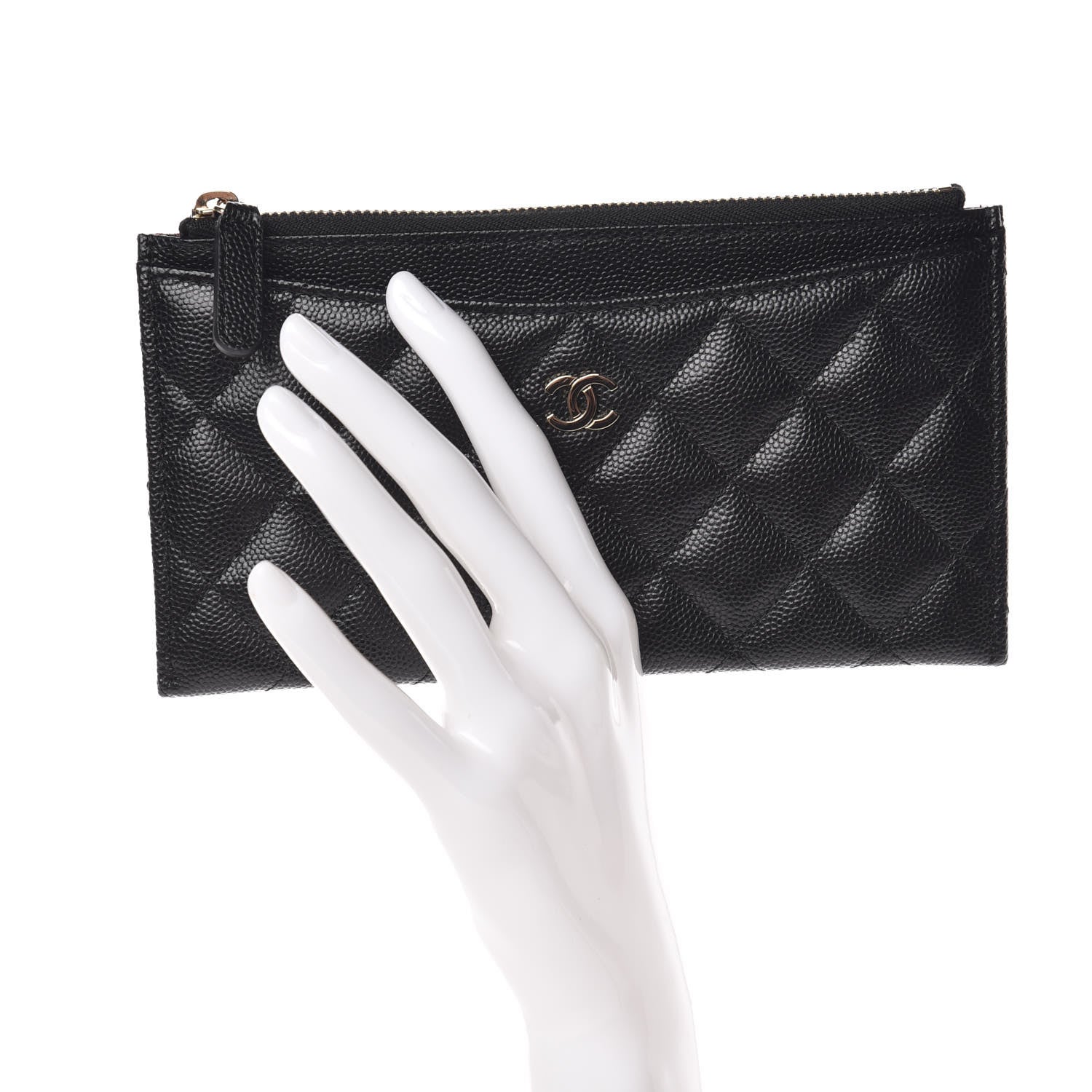 Chanel Caviar Quilted Classic Zip Pouch Black 2 of 8