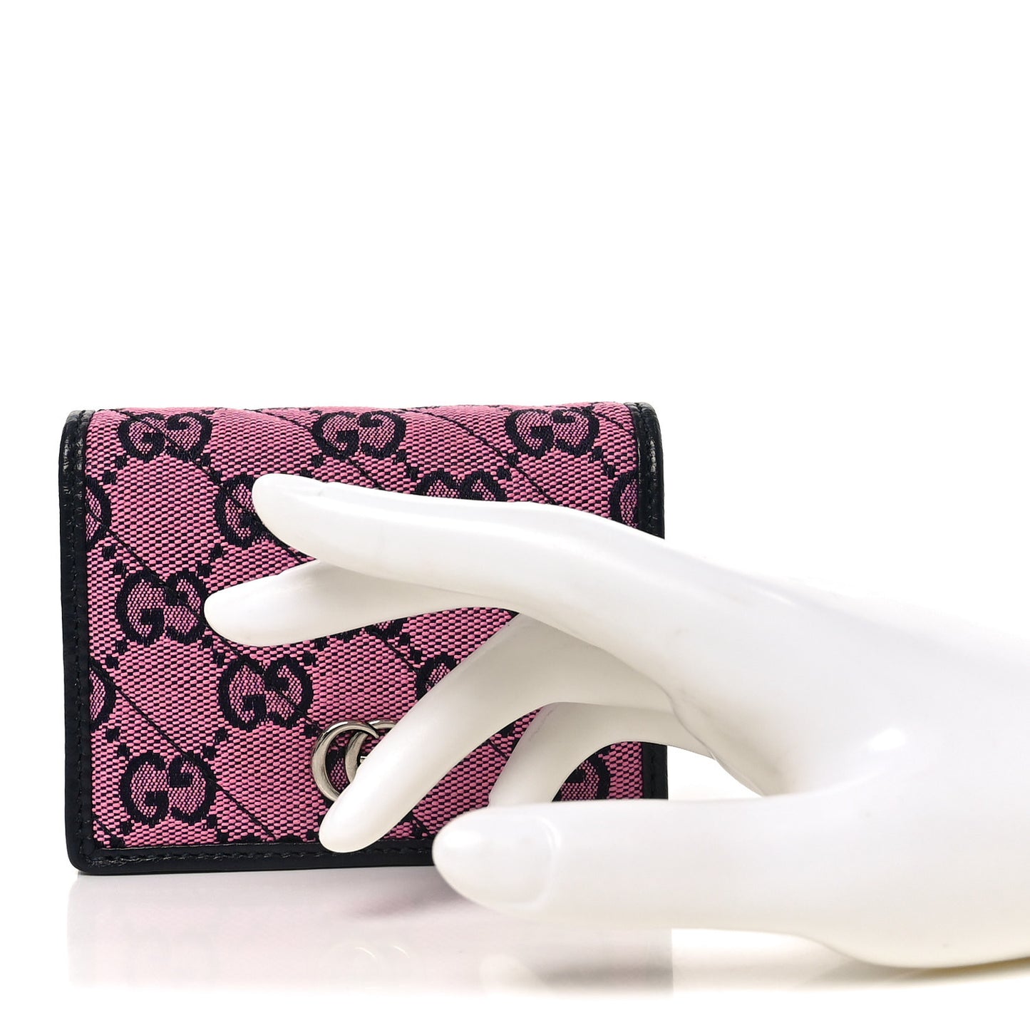Monogram Multicolor Matelasse Diagonal GG Marmont Card Case Wallet Pink Blue
