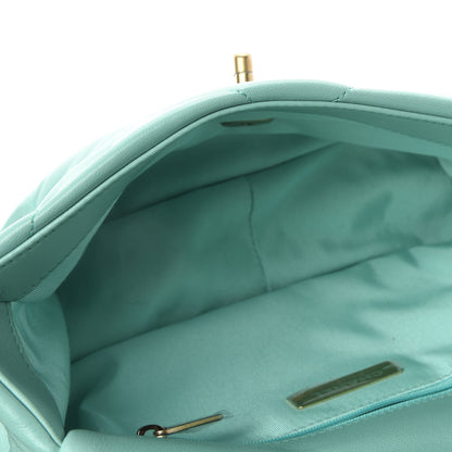 Chanel Shiny Lambskin Quilted Medium Chanel 19 Flap Light Blue 5 of 10