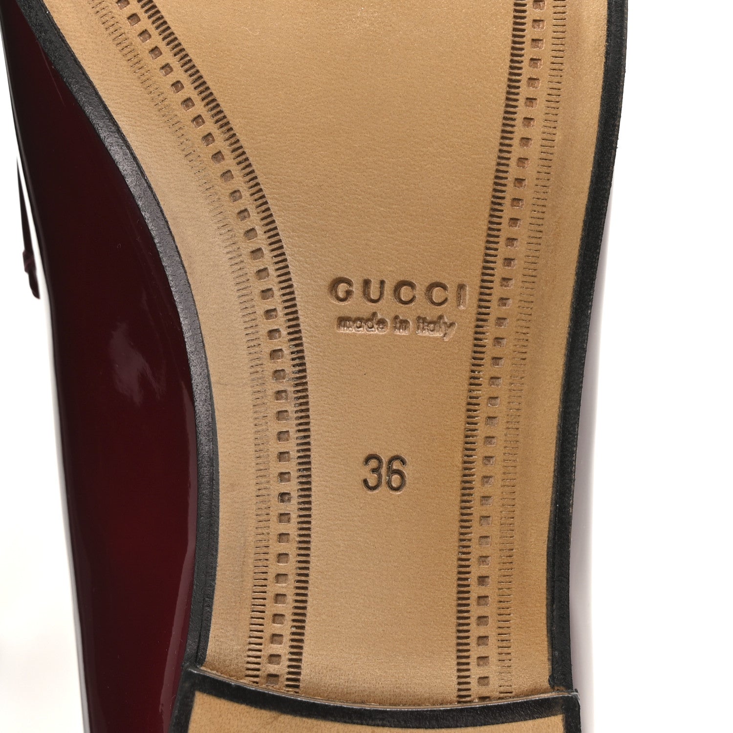 Gucci Vitello Vernice Soft Nappa Womens Jordaan Loafers 36 Rosso Ancora 7 of 10
