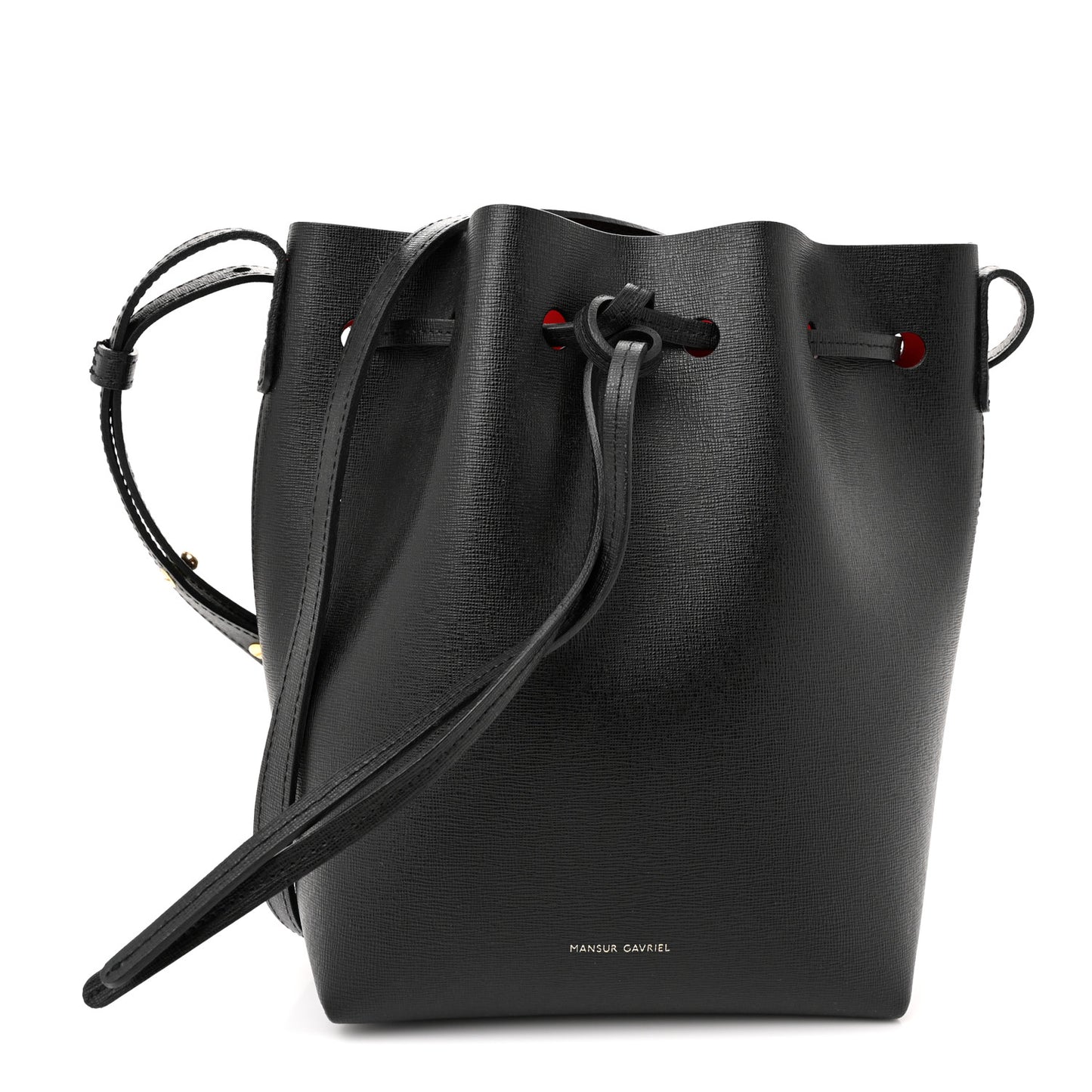 Saffiano Mini Bucket Bag Black Flamma