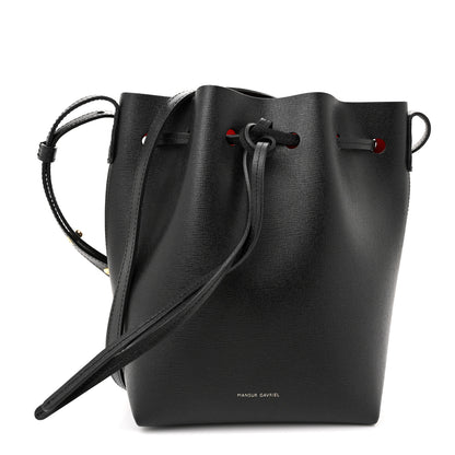 Mansur Gavriel Saffiano Mini Bucket Bag Black Flamma 1 of 12