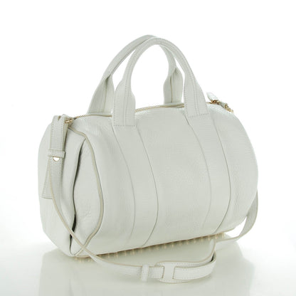 Alexander Wang Pebbled Lambskin Rocco White Pale Gold Hardware 3 of 8