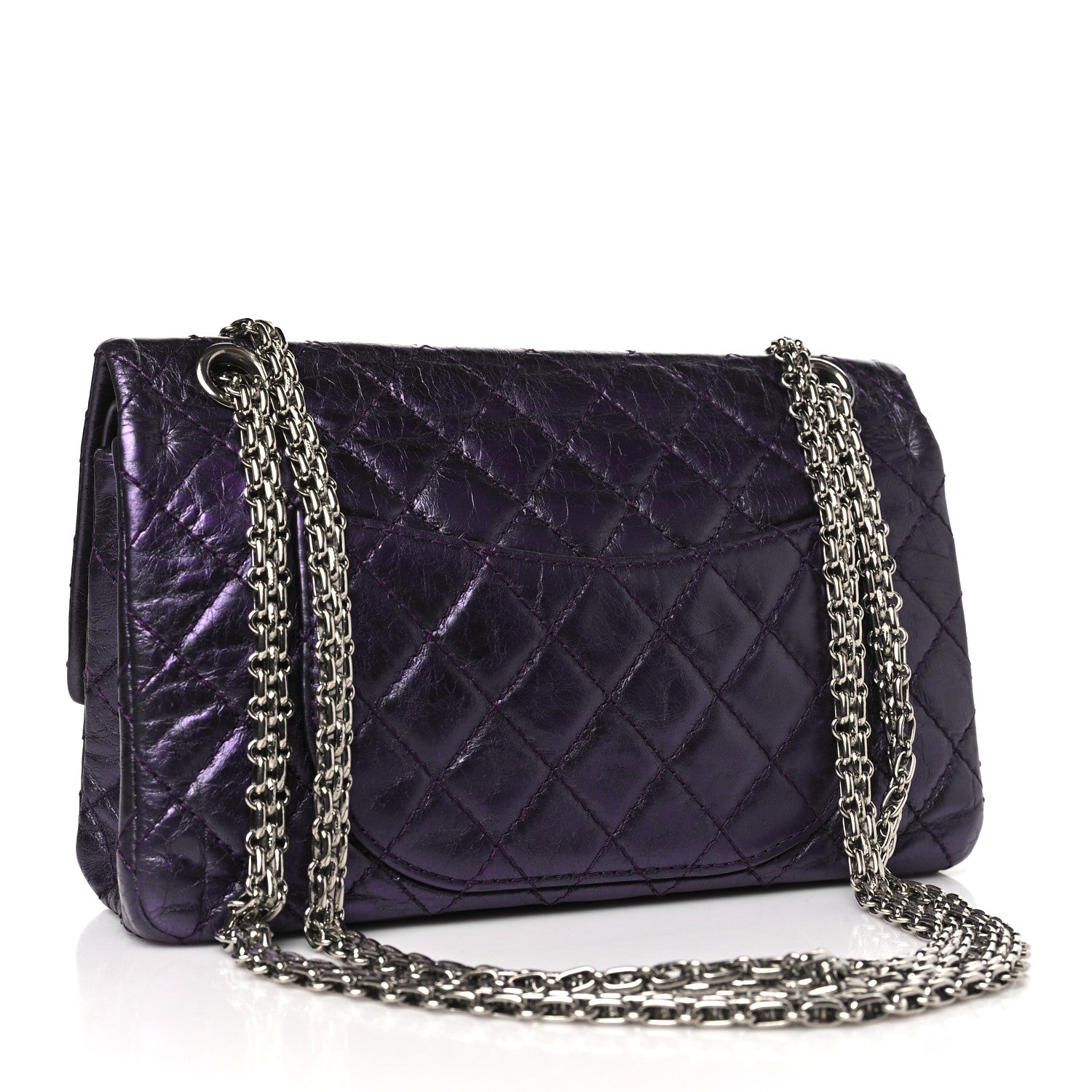 Chanel Metallic Aged Calfskin Quilted 2.55 Reissue 225 Flap Purple 3 of 10