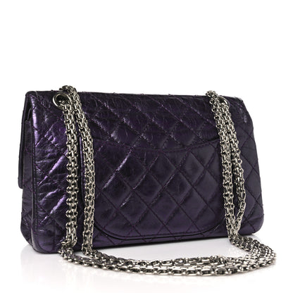 Chanel Metallic Aged Calfskin Quilted 2.55 Reissue 225 Flap Purple 3 of 10