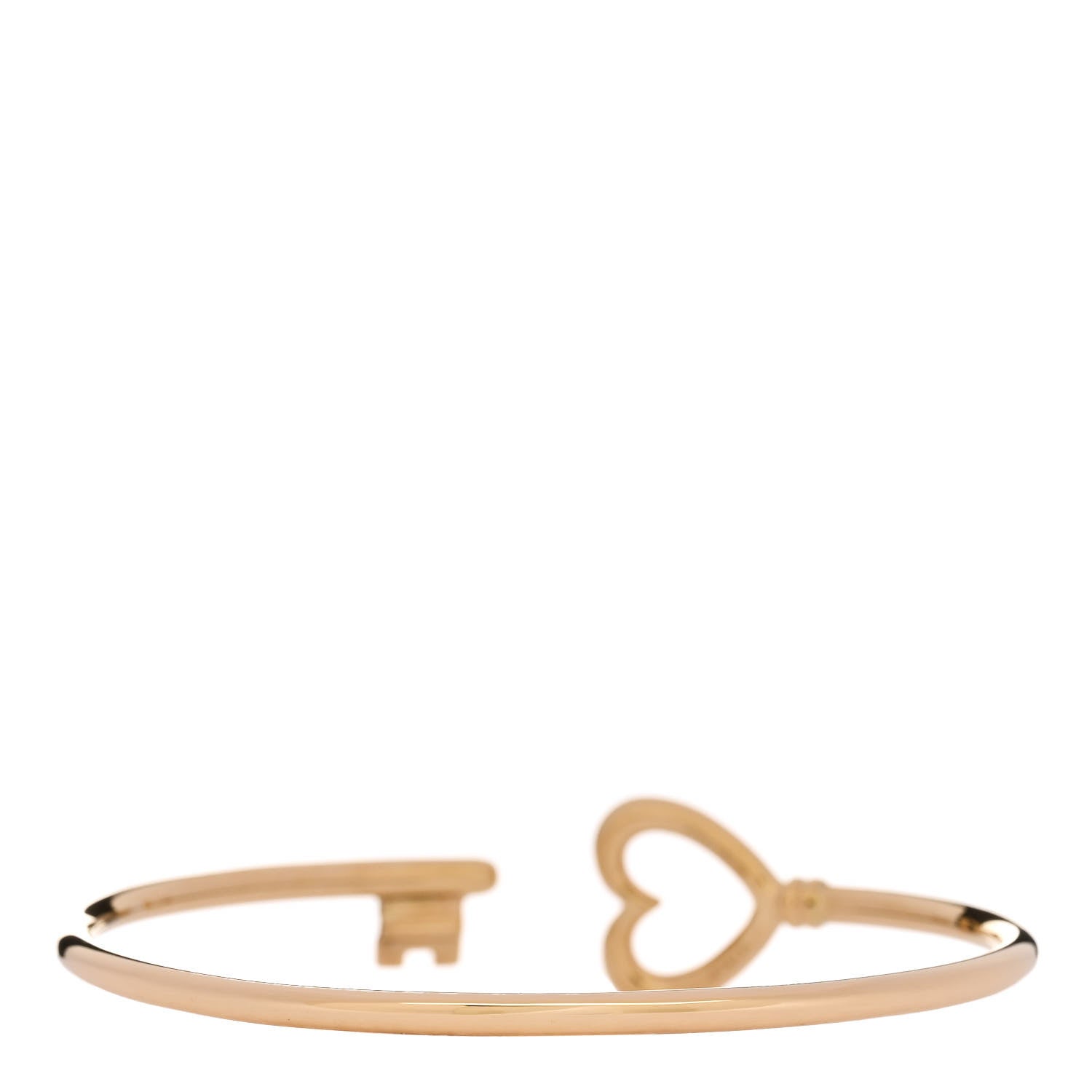 Tiffany 18K Yellow Gold Wire Heart Key Bracelet 2 of 4
