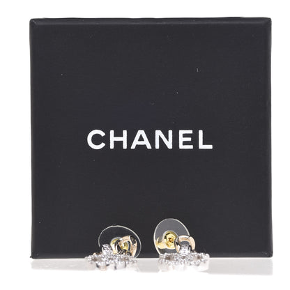 Chanel Metal Crystal CC Chain Drop Earrings Gold 4 of 4