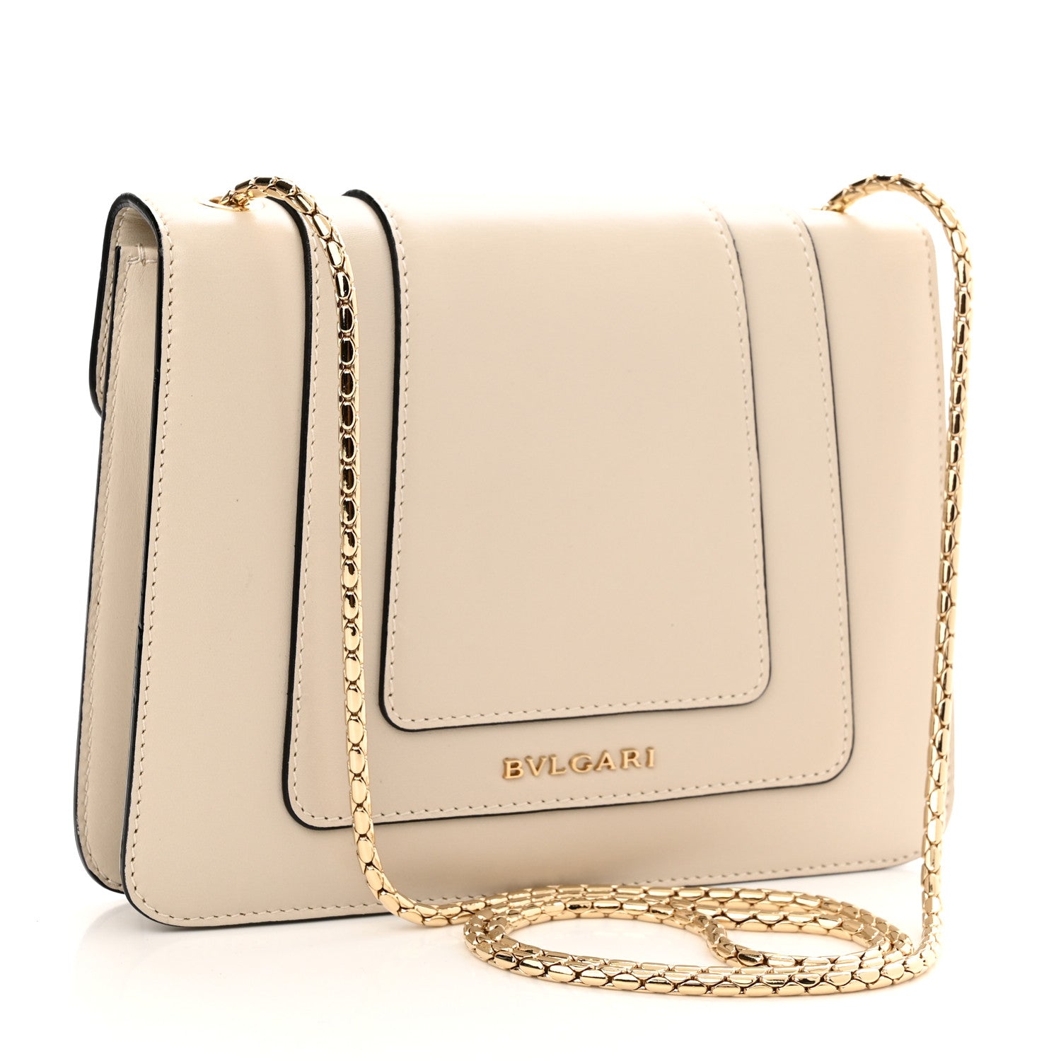 Bulgari Calfskin Small Serpenti Forever Snake Strap Crossbody Bag Grey 3 of 10