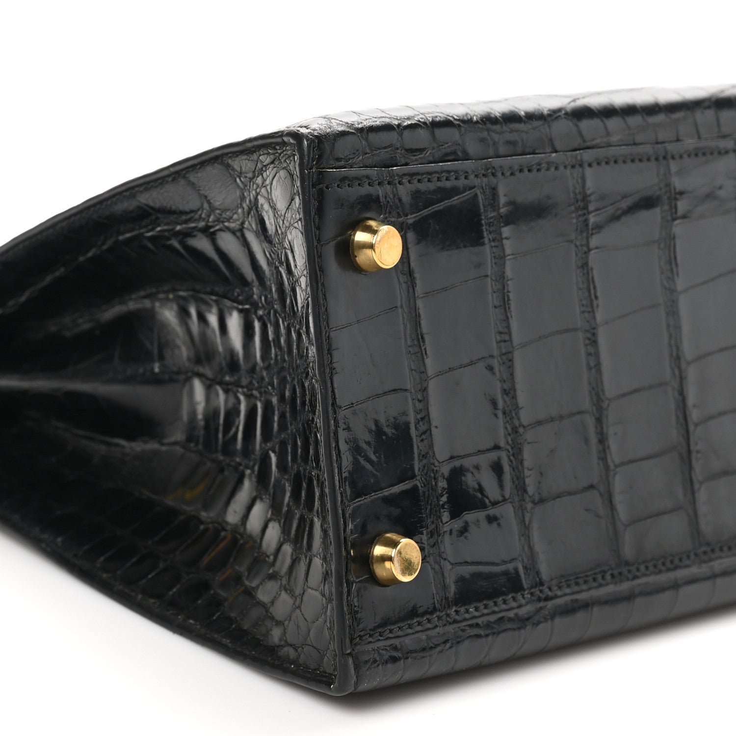 Hermes Shiny Alligator Kelly Sellier 32 Black 9 of 10
