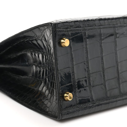 Hermes Shiny Alligator Kelly Sellier 32 Black 9 of 10