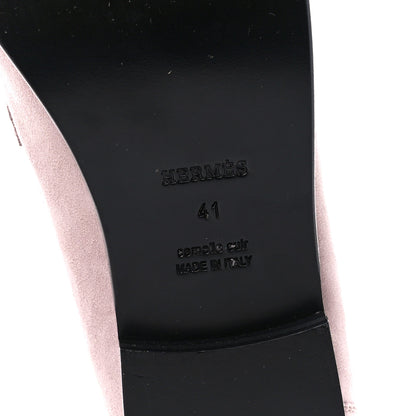 Hermes Suede Goatskin Womens Destin Loafer 41 Rose Opaline 6 of 10